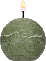 Bougie boule rustique Blokker - vert mousse - 8x8 cm