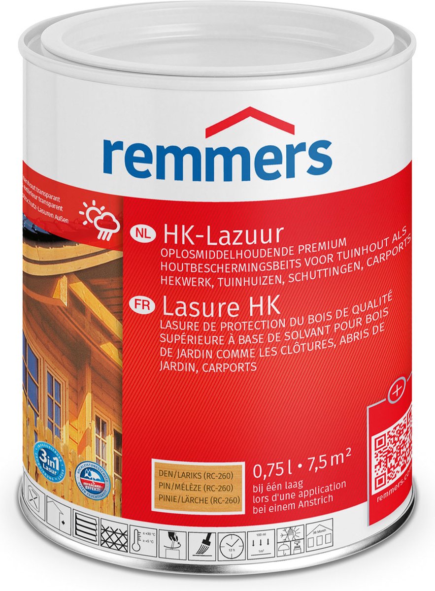 Remmers HK Lazuur Kleurloos 0,75 liter