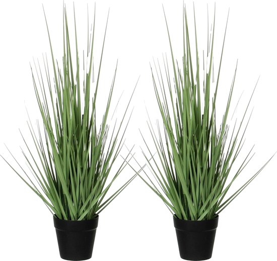 Mica Decorations - 2 pcs - plante de gazon artificiel - vert - H53 x D30 cm