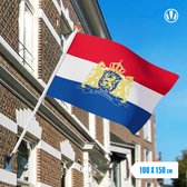 Nederlandse vlag met wapen 100x150 cm