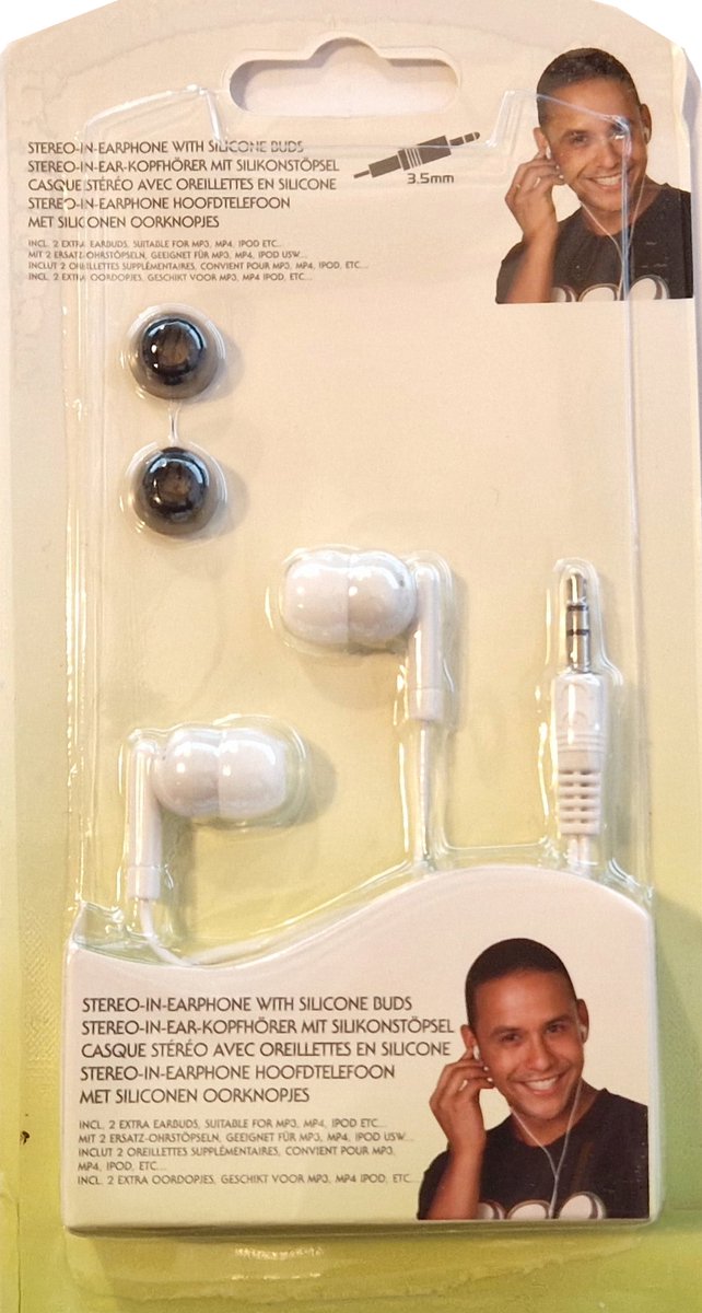Stereo in ear hoofdtelefoon met siliconen oorknopjes - In Ear Oordopjes - Oortjes met draad en microfoon -kabel -
