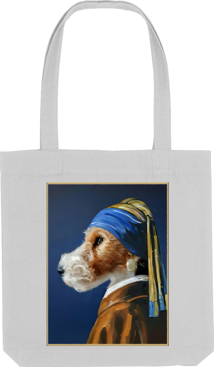 OddityPieces - The ODD Bags - Tas - Foxterrier - Grijs - Girl with a Pearl