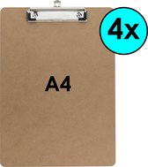 Klembord A4 - Klembord Hout - Set 4 stuks - Klemborden - Clipboard