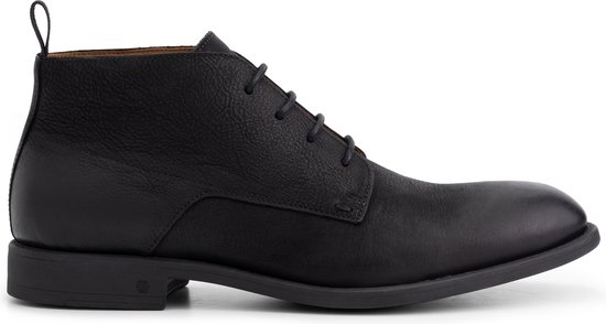 Chaussures à lacets mi-hautes intelligentes en cuir pour hommes Travelin' Watford - Cuir Zwart - Pointure 43