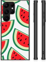 Hoesje Bumper Geschikt voor Samsung Galaxy S23 Ultra Telefoon Hoesje met Zwarte rand Watermelons