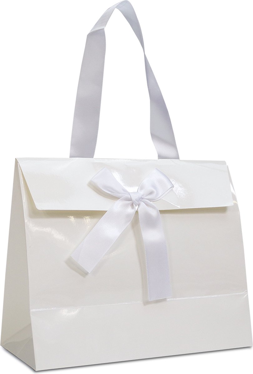 Kadotas met strik wit glans Luxe