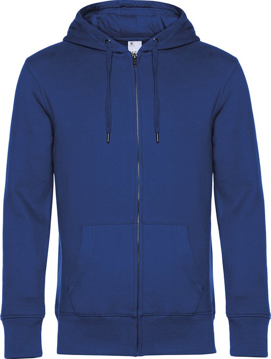 KING Zipped Hooded Sweatshirt B&C Collectie maat 4XL Kobaltblauw