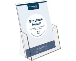 Europel Folderbakje – Flyers – A5 – 14,8 x 21 cm – Glasheldere presentatie – Beurzen en kantoren