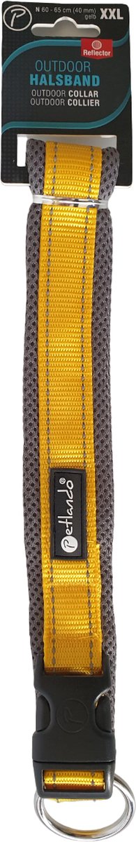 Petlando Hondenhalsband Outdoor Oker&Grijs - Klikhalsband - Xxl 60-65x4 Cm