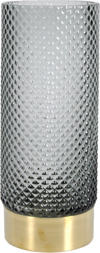 PTMD Merilyn Vaas - 11 x 11 x 25 cm - Glas - Grijs