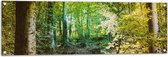 Tuinposter – Stenen Trap in Bloeiend Groen Bos - 120x40 cm Foto op Tuinposter (wanddecoratie voor buiten en binnen)