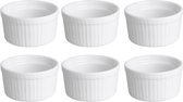 Svenska living Plats à crème brûlée - 6x - blanc - porcelaine - 9 x 5 cm