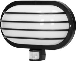 LASO Buitenlamp met bewegingssensor - Tuinverlichting 180° - Buitenverlichting met IP44 - Mmur/ Wandlamp buiten - 230 Volt voor max. 60 Watt - Zwart