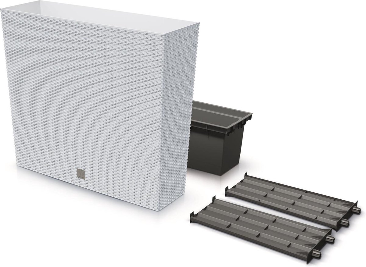 Prosperplast Rato Case Tower - Bloempot / Plantenbak met inzet - voor Binnen en Buiten - Wit