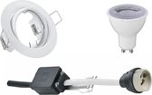 LED Spot Set - Torna - GU10 Fitting - Dimbaar - Inbouw Rond - Mat Wit - 6W - Warm Wit 3000K - Kantelbaar Ø83mm