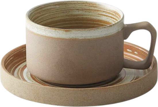 Koffiekopje 250ml Bloem Theekopje met Schotel Keramische Koffie Mok Set Paar Ontbijt Melk Cup Dessert Plaat (Kleur Naam: A