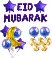 Festivz Eid decoratie - Eid Mubarak - Ramadan Feestdecoratie - Papieren Confetti - Ramadan Decoratie - Eid-al Fitr - Paars Goud