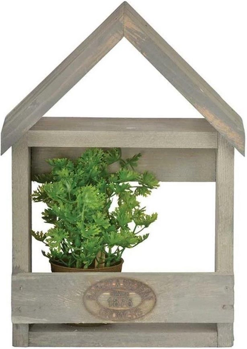 Esschert Design Houten Bloempothouder 12.3x39.1x28.9 cm Grijs
