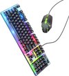 Hoco GM18 Lichtgevend Game Toetsenbord + Muis - USB Plug % Play - QWERTY