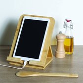 5Five Porte-livre de cuisine et tablette en Bamboe - Bois - Ajustable - Pliable