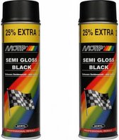 Motip Zijdeglans Acryllak Zwart - 500 ml - Spuit spray zwart - Verf zwart kopen - 2 stuks Spuitspray LAK ZWART ZIJDEGLANS 500 ML sneldrogend