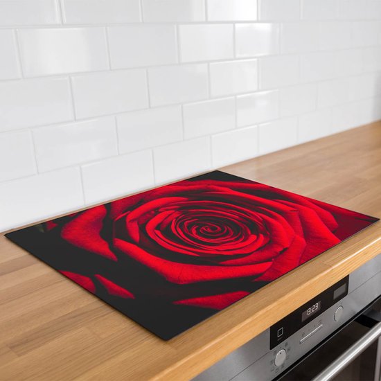 Protecteur d'induction rose rouge | 60 x 52 cm | Décoration de cuisine |  Protéger le... | bol.com