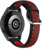 By Qubix - 20mm - Garmin Vivomove 3 - HR - Luxe - Sport - Style - Trend - Siliconen sportbandje met gesp - Zwart + rood - Garmin bandje