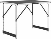 Table pliante en aluminium 3 pièces / Table pliante / Table de camping - Multifonctionnel - Zwart