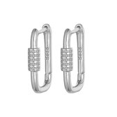 Oorringen Ovaal Lock - Zilverkleurig | 2 x 1 cm | 925 Silver | Fashion Favorite