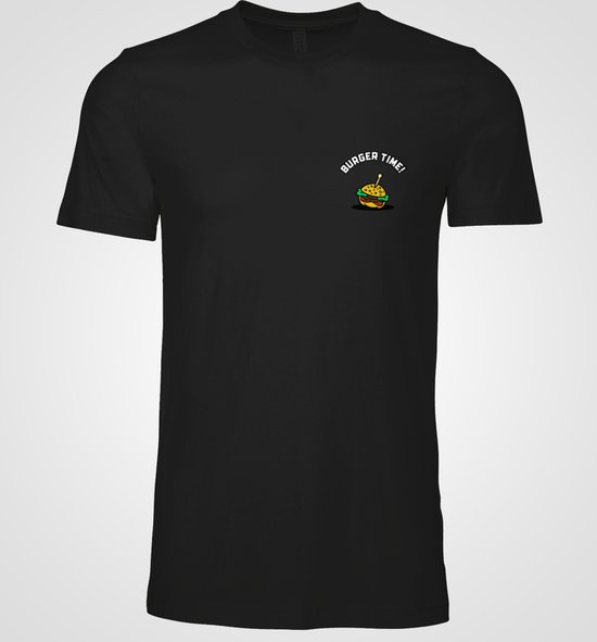 Chemise - Burger time - Wurban Wear | Chemise drôle | Alimentation | T-shirt unisexe | Fast rapide | Friteuse à air | Sport | Forfait cocooning | Wit, Zwart & Rouge