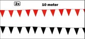 2x Bunting noir et rouge 10 mètres - ligne de drapeau fête fête party anniversaire fête à thème