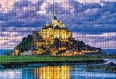 Fotobehang - Vlies Behang - Mont Saint-Michel Puzzel - Normandië - Kunst - 312 x 219 cm