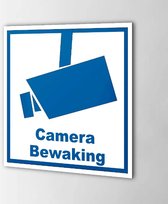 Camera Beveiliging Sticker Blauw | Achterkant Raam | 6x6 cm | Set van 3 stickers