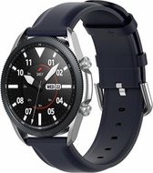 By Qubix - 20mm - Garmin Forerunner 55 - 245 - 645 - Classic leren bandje - Donkerblauw - Garmin bandje