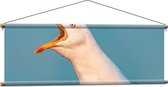 WallClassics - Affiche Textile - Mouette Hurlante - 120x40 cm Photo sur Textile