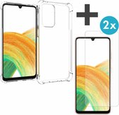 iMoshion Coque Samsung Galaxy A33 Transparente avec 2x Protecteurs d' Glas Trempé - Coque Antichoc iMoshion - Pack de 2 Protecteurs d'écran en Tempered Glass iMoshion