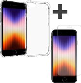 iMoshion Shockproof Hoesje Inclusief Screenprotector Gehard Glas Geschikt voor iPhone SE (2022 / 2020) / 8 / 7 - Transparant