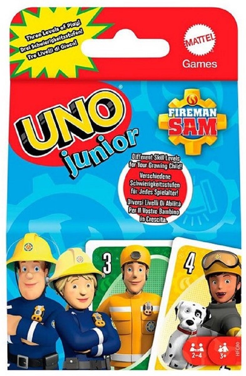 UNO Junior Brandweerman Sam Kaartspel - 56 Kaarten, 3+ Jaar