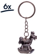 6x porte-clés cheval à bascule cheval argent décoration bébé douche bébé douche artisanat passe-temps merci cadeau cadeau soirée à thème
