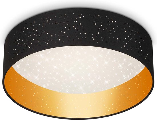 BRILONER - LED plafondlamp sterrenhemel 18W zwart-goud metaal-kunststof
