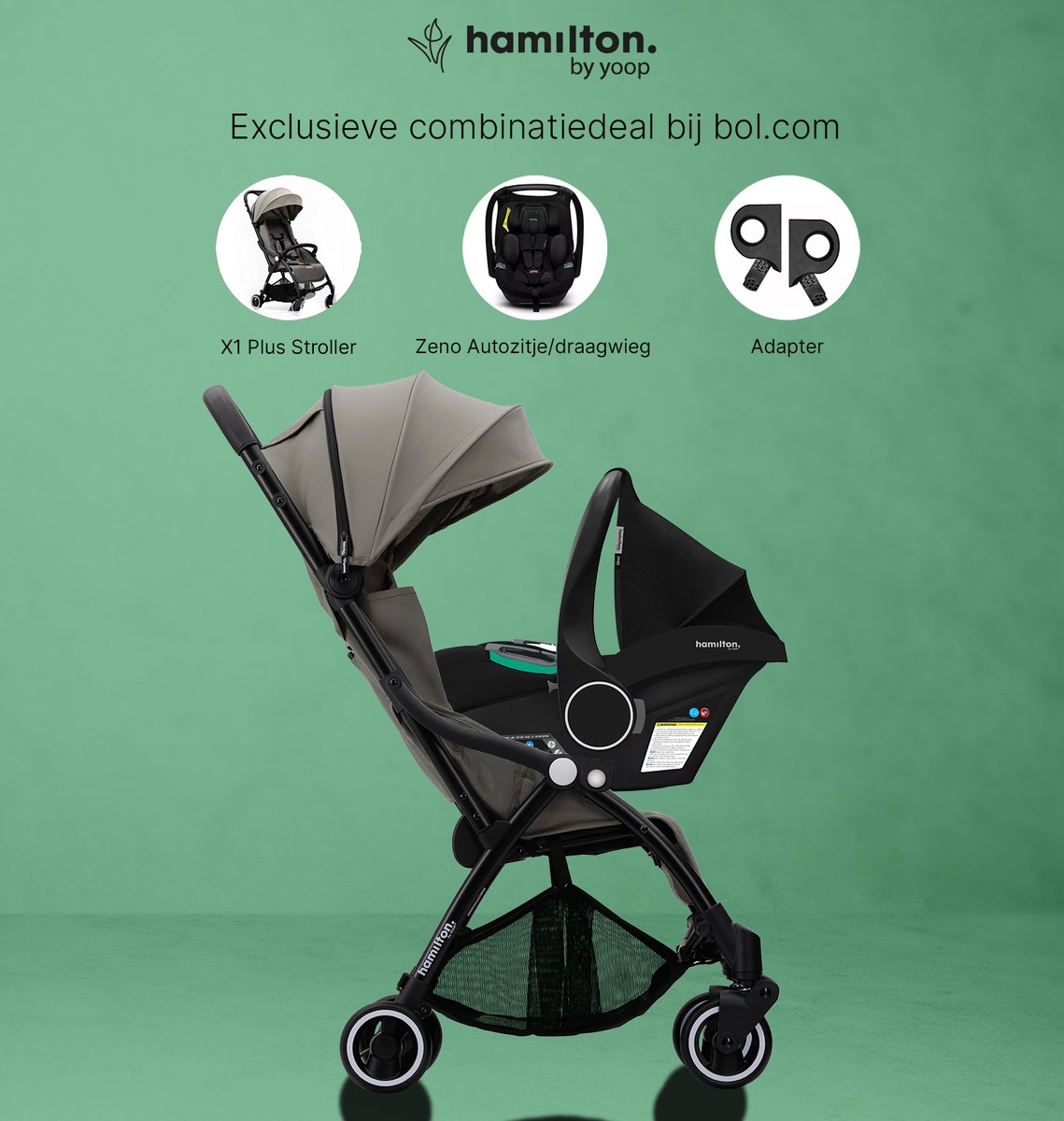 Hamilton by Yoop X1 Plus Buggy met monteerbare Zeno Plus draagwieg Nieuw, Hoger,...