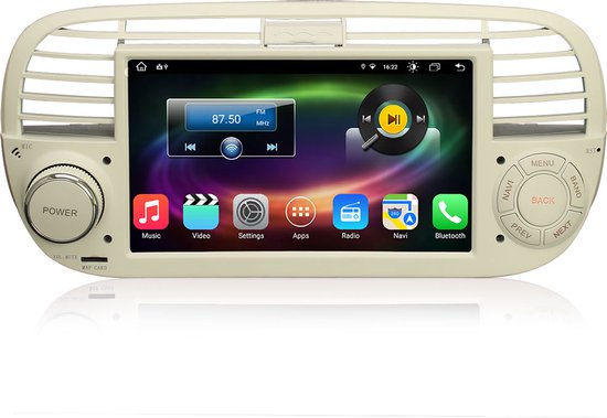 2G 64G Wireless Carplay Android 13 Autoradio 2 Din voor FIAT 500 2007-2015 met draadloze Android Auto Navi GPS WIFI 7 inch autoradio met Mirror Link Bluetooth FM/RDS HIFI stuurbediening