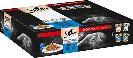 Sheba natte voeding kat - Vis in gelei - MAXI PACK - 60 stuks - 5100g
