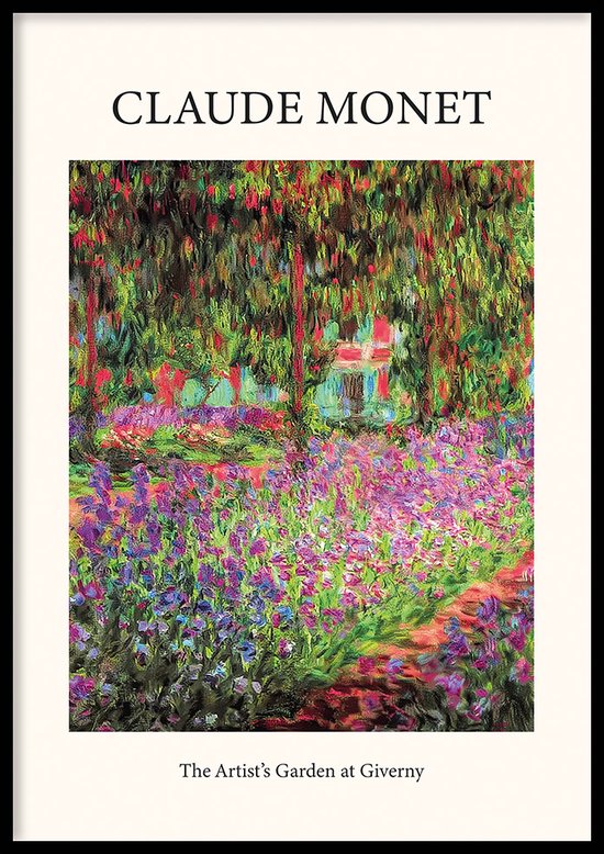 Poster The Artist's Garden - Claude Monet - Vintage poster - WALLLL - Tijdloze en Klassieke Kunst - Modern Jasje - Exclusief fotolijst