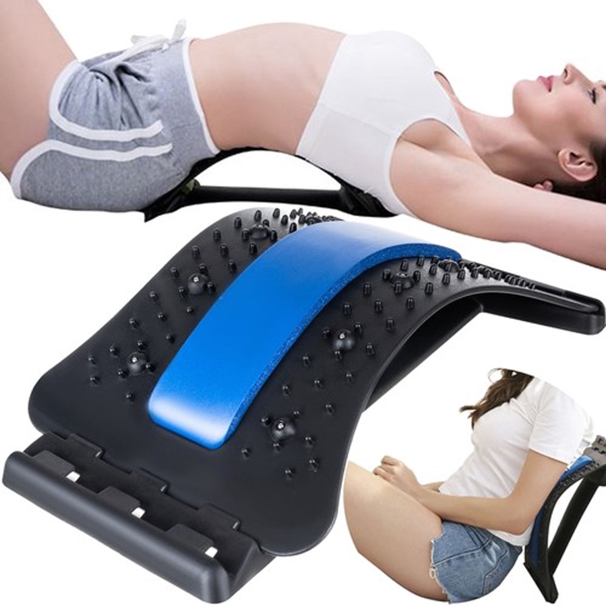 Back Stretcher - Rug Massage - Strek Apparaat - Acupunctuur Mat - Verstelbaar 3 Standen - Rug Corrector - Rug Kraker - Rheme