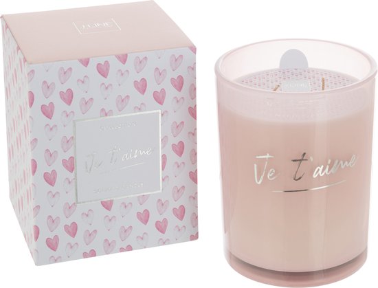 J-Line bougie parfumée Je T'aime - rose - large - 70H