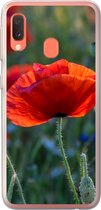 Geschikt voor Samsung Galaxy A20e hoesje - Kleurrijke Klaprozen in Nederland - Siliconen Telefoonhoesje
