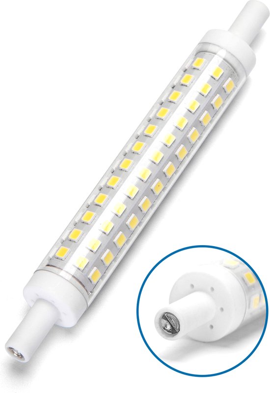 R7s staaflamp daglichtwit 6000K dimbaar - triac | 118mmx15mm - LED 10W=90W halogeen - 950~1000 Lumen