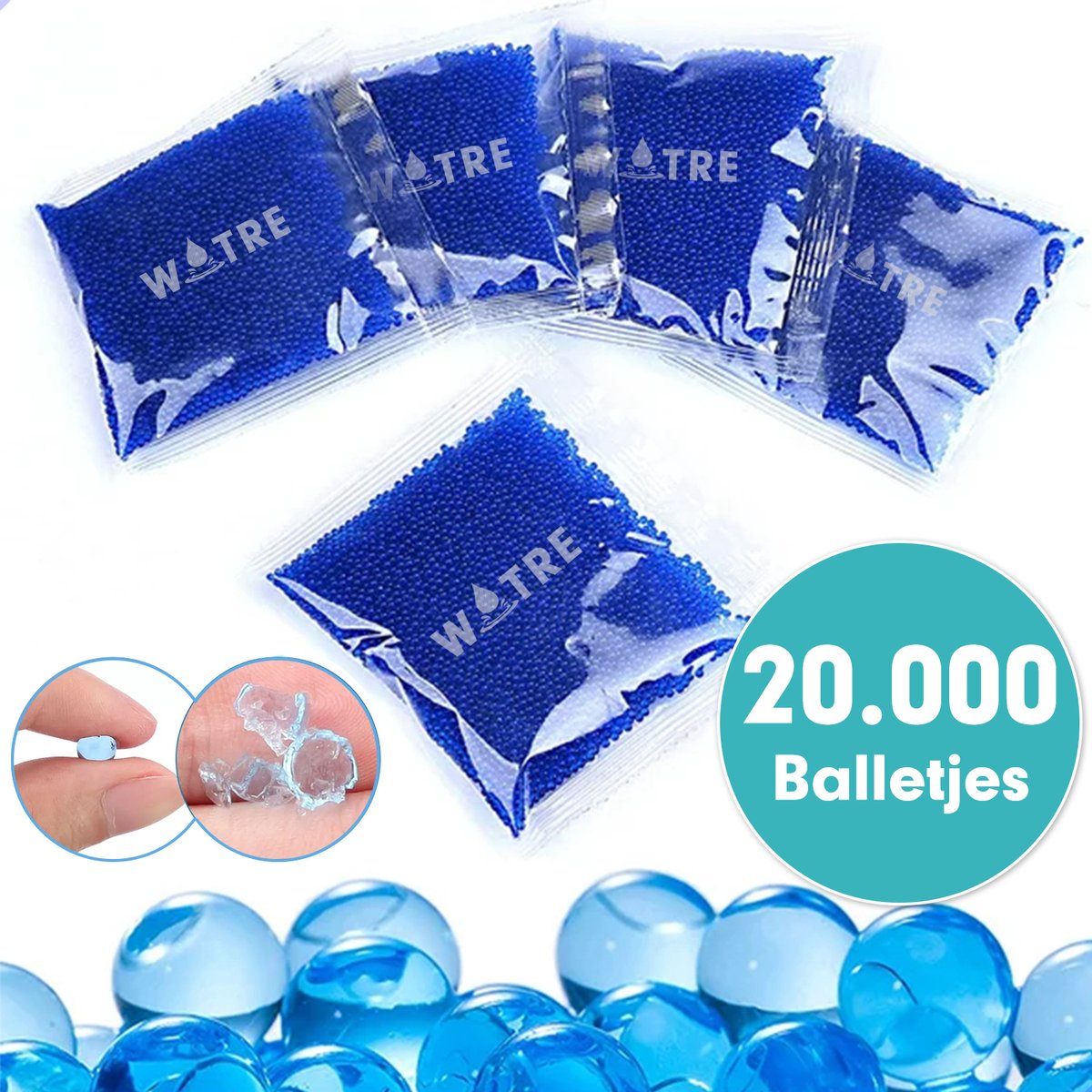 Wotre Orbeez Waterparels Gelballetjes Waterballetjes Waterbeads Waterkralen 20.000 stuks 7-8mm Transparant
