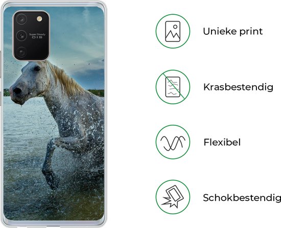 Coque Samsung Galaxy S10 Lite - Cheval - Water - Goutte - Coque de téléphone en Siliconen